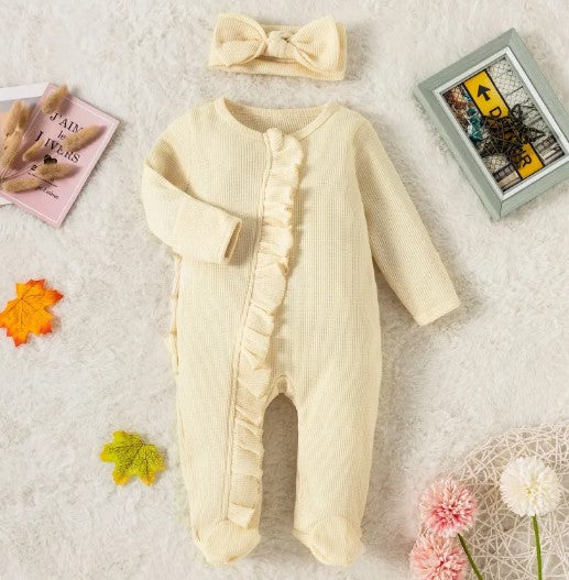 Candy Lace Zip Footie Romper
