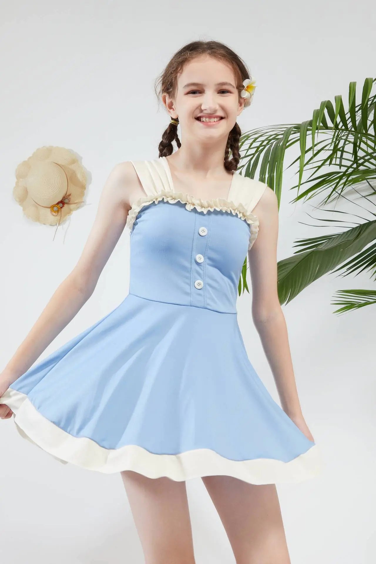 Girls One-Piece Hot Spring Swimsuit