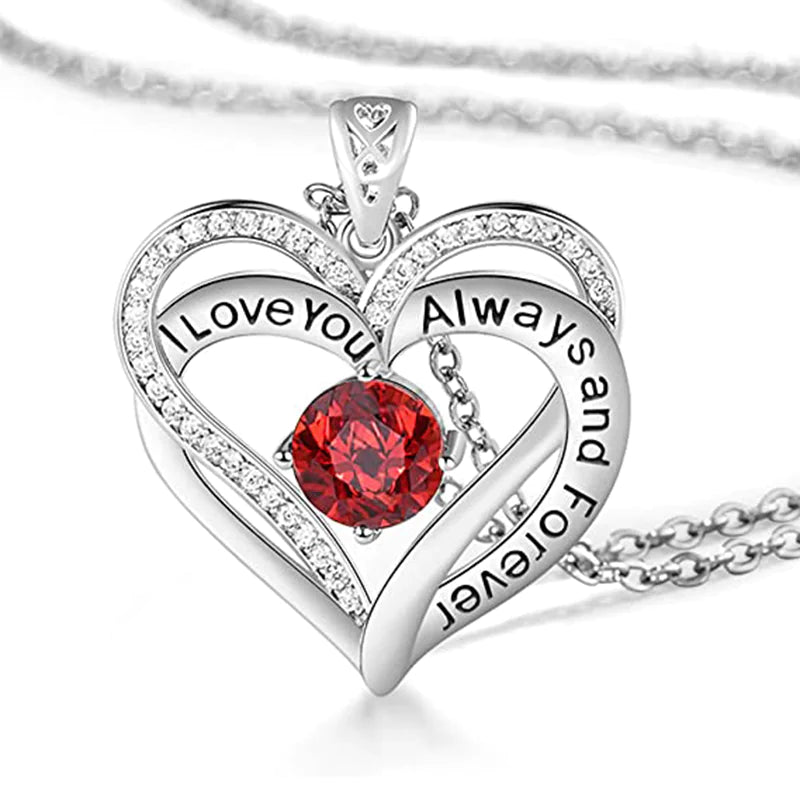 Heart Gemstone Pendant Necklace