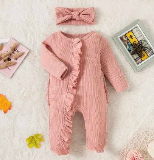 Candy Lace Zip Footie Romper
