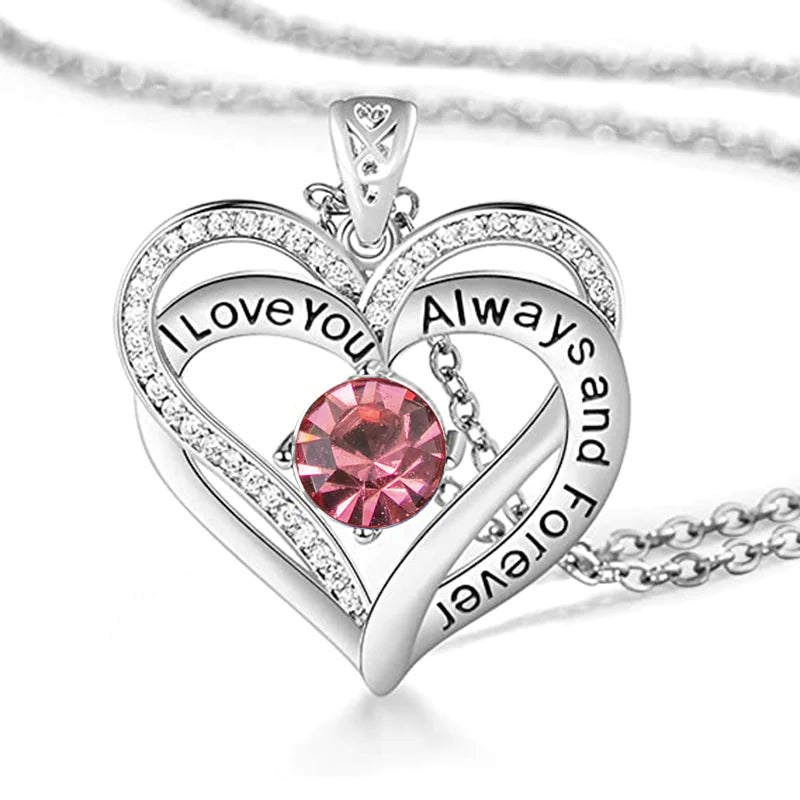 Heart Gemstone Pendant Necklace