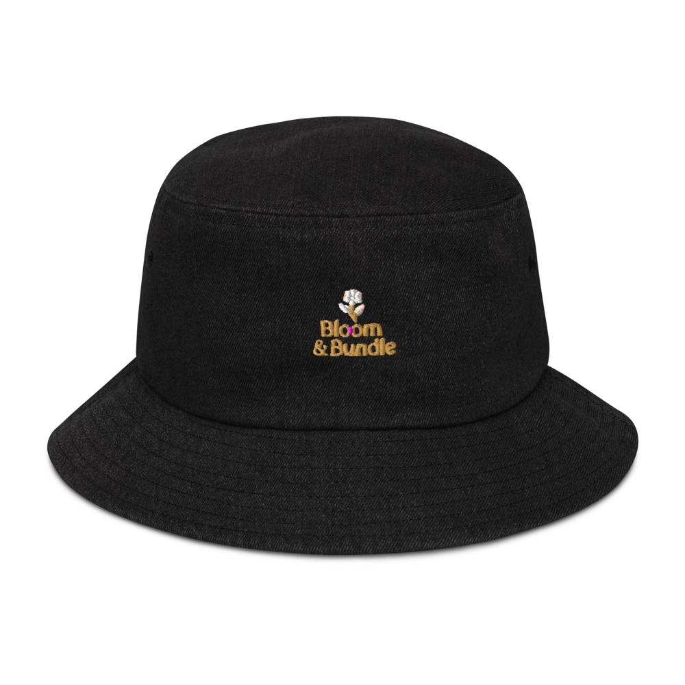 Denim Bucket Hat "Bloom & Bundle" design
