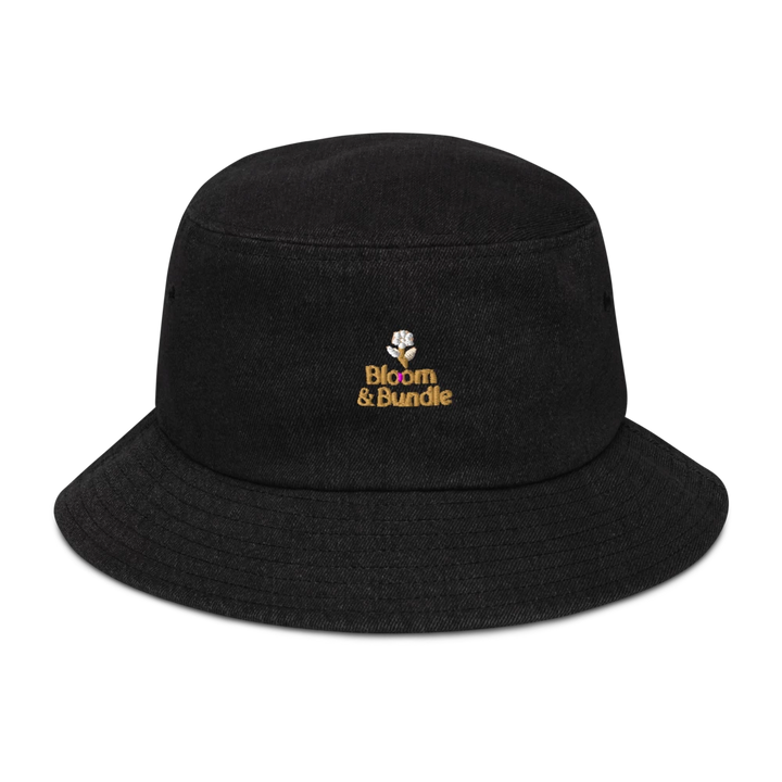 Denim Bucket Hat "Bloom & Bundle" design