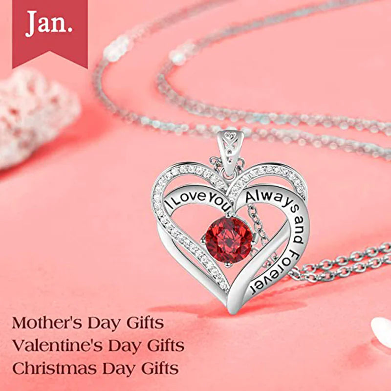 Heart Gemstone Pendant Necklace