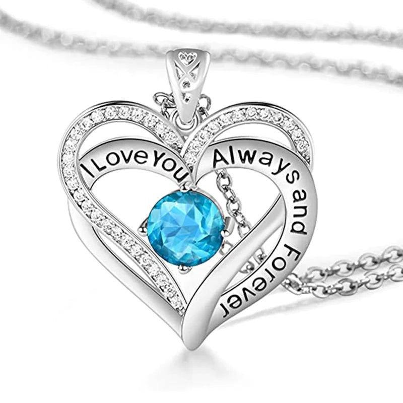 Heart Gemstone Pendant Necklace