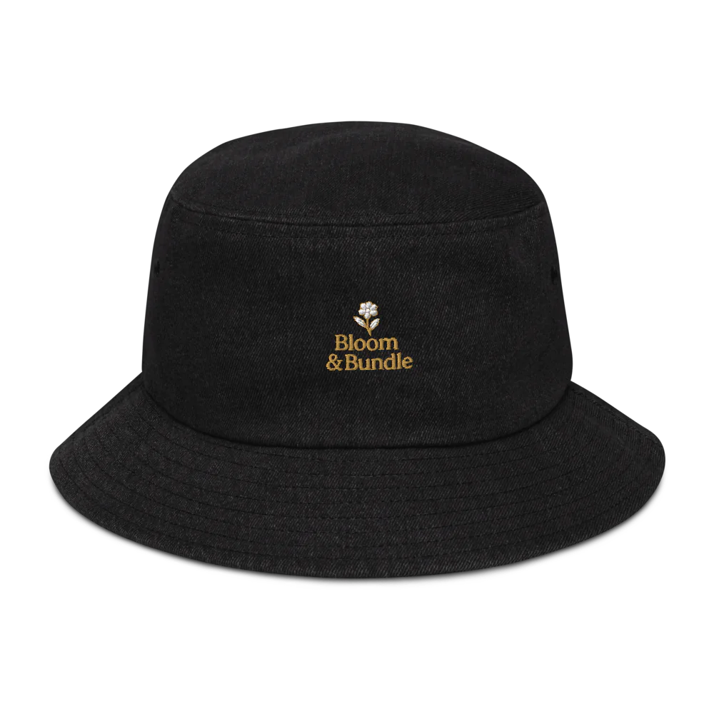 Denim Bucket Hat "Bloom & Bundle" design