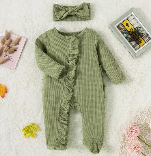 Candy Lace Zip Footie Romper