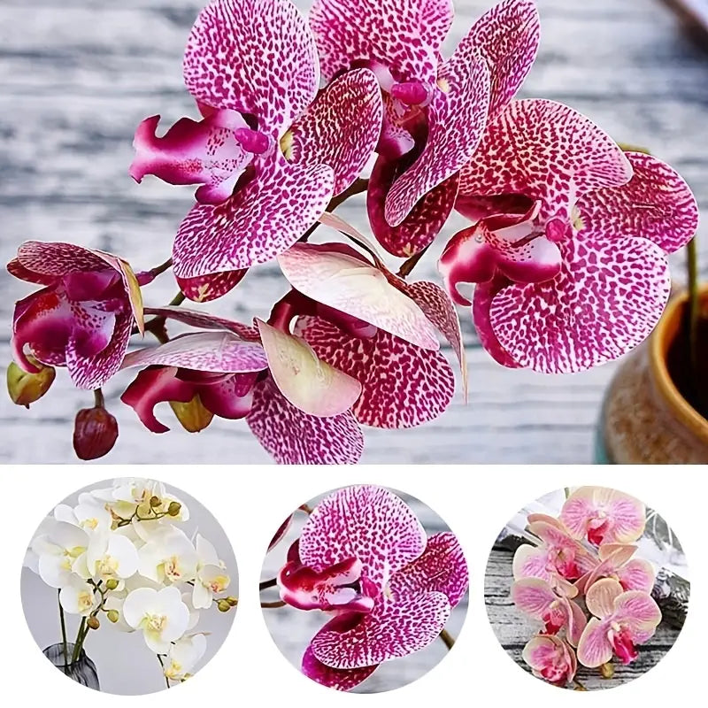 Artificial 6-Head Phalaenopsis Orchid