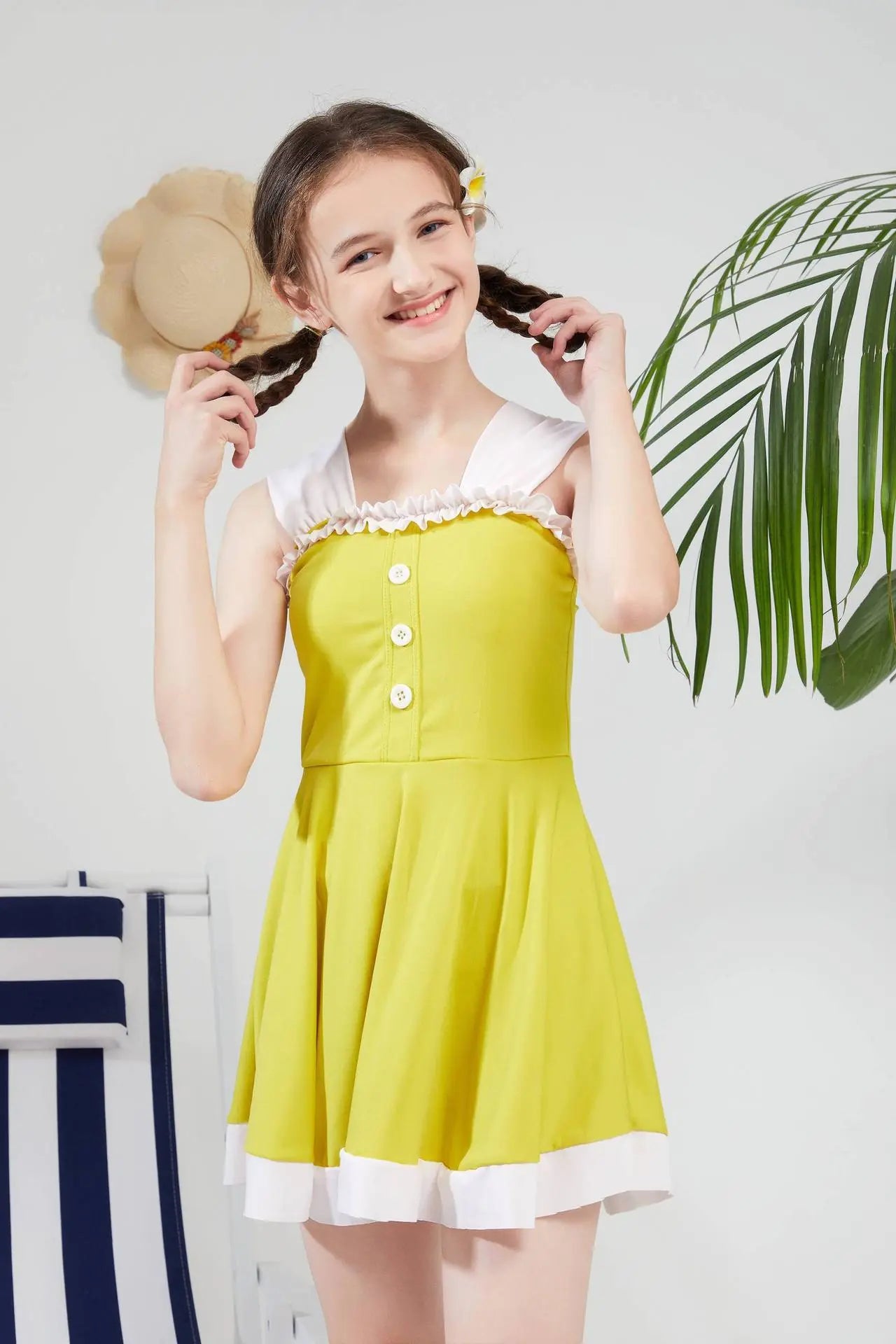 Girls One-Piece Hot Spring Swimsuit